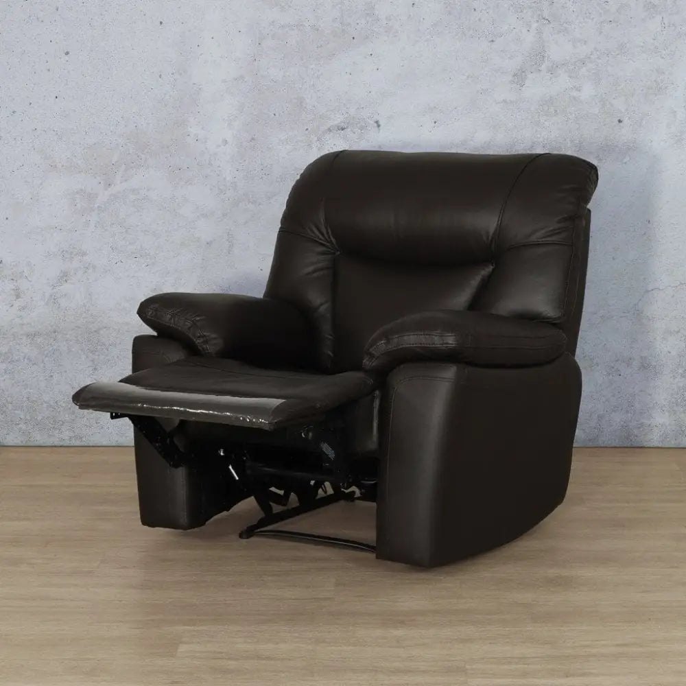 Chester 1 Seater Leather Recliner Chair - Leather Recliner Choc