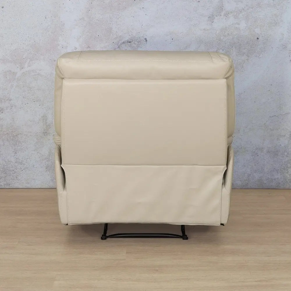 Chester 1 Seater Leather Recliner Chair - Leather Recliner Beige-G