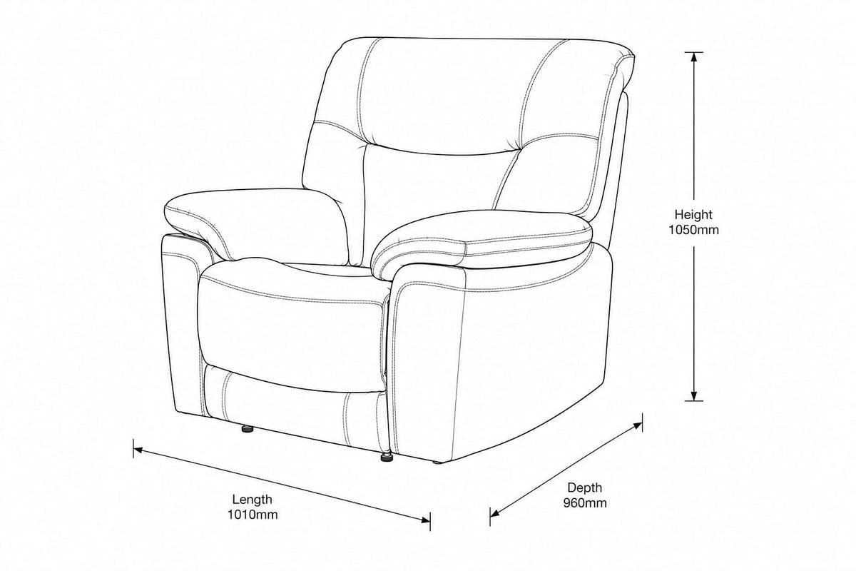 Chester 1 Seater Leather Recliner Chair - Beige - Warehouse Clearance