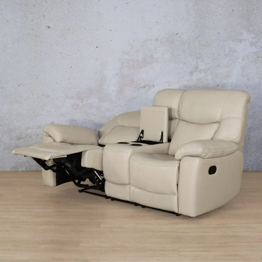 Chester 2 Seater Home Theatre Leather Recliner - Leather Recliner grey