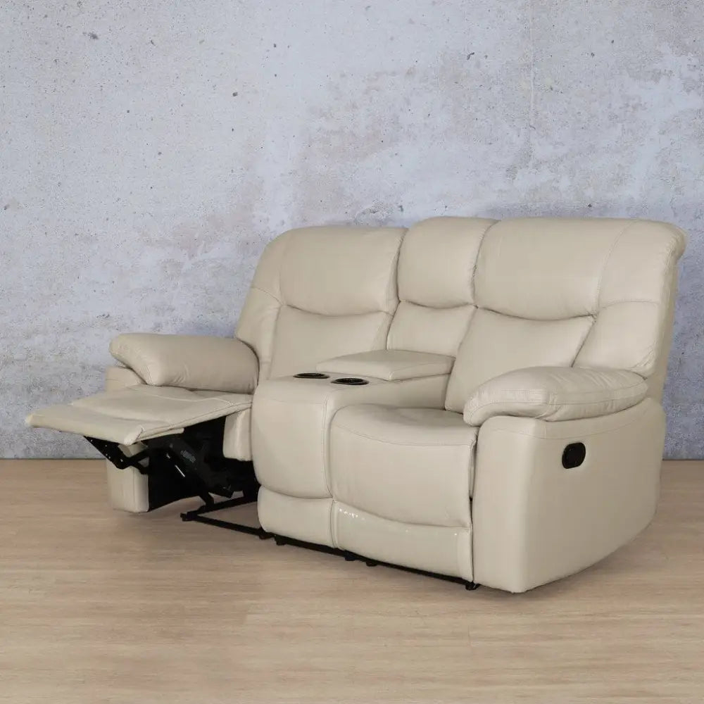 Chester 2 Seater Home Theatre Leather Recliner - Leather Recliner grey