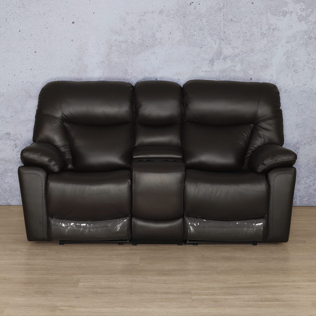 Chester Leather Home Theatre Suite 3 + 2 + 1 - Leather Recliner choc