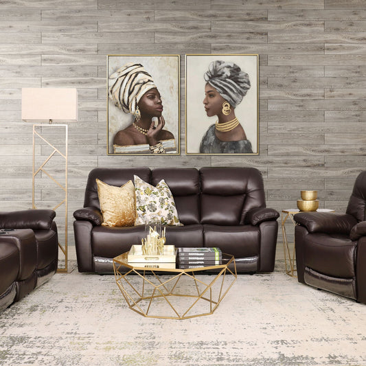 Chester Leather Home Theatre Suite 3 + 2 + 1 - Available on Special Order Plan Only - Leather Recliner