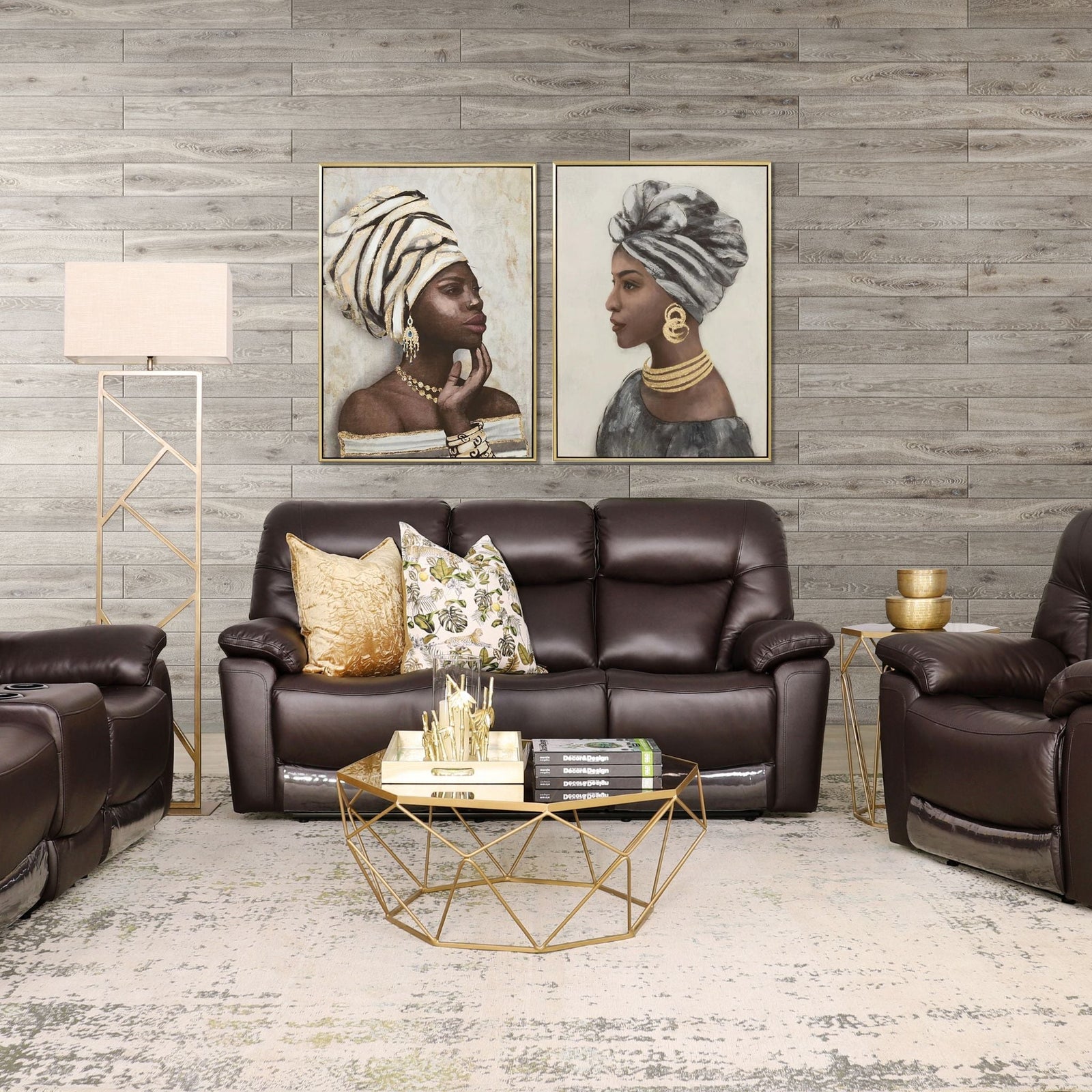 Chester Leather Home Theatre Suite 3 + 2 + 1 - Available on Special Order Plan Only - Leather Recliner choc