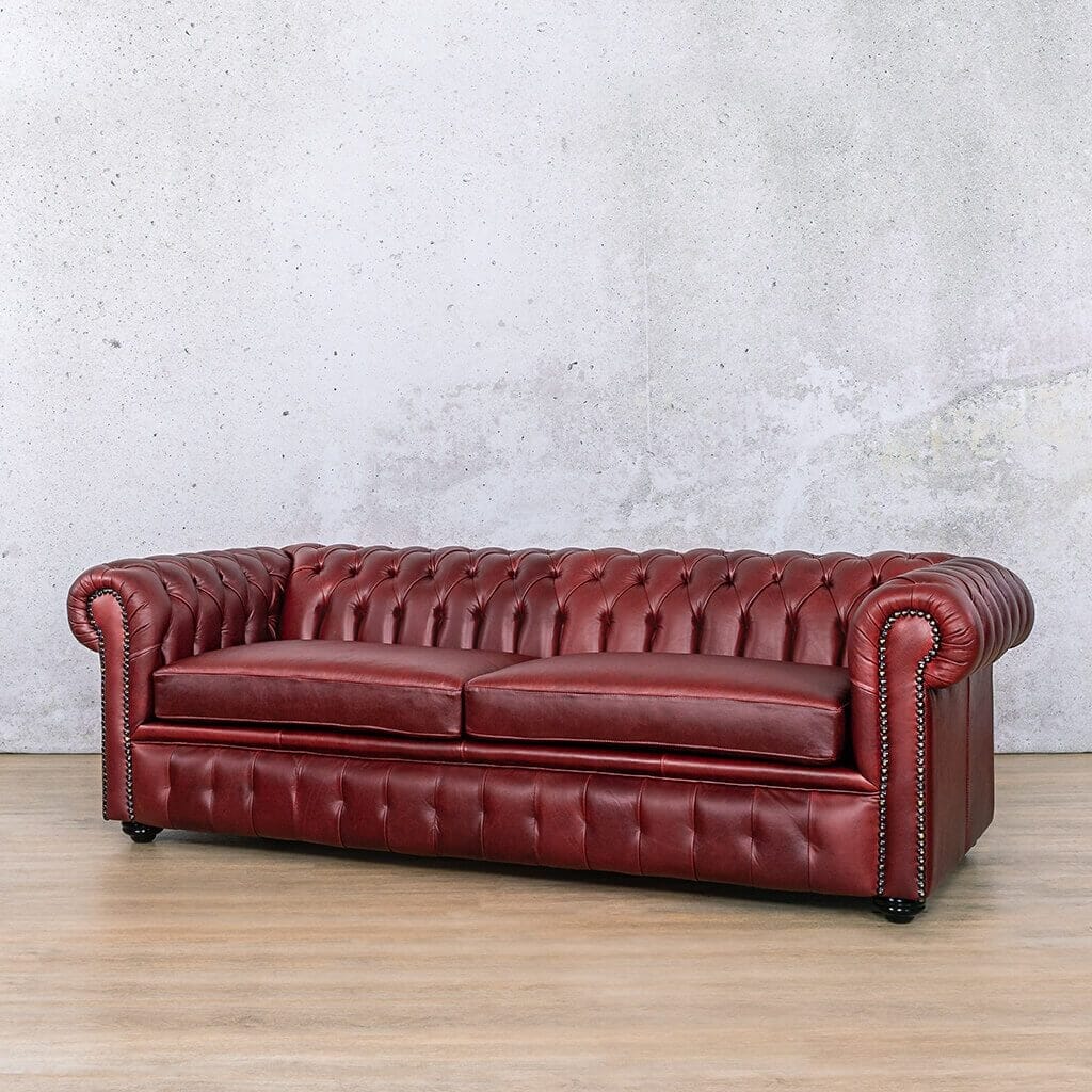Chesterfield 3+2+1 Leather Sofa Suite Leather Sofa Leather Gallery Royal Ruby