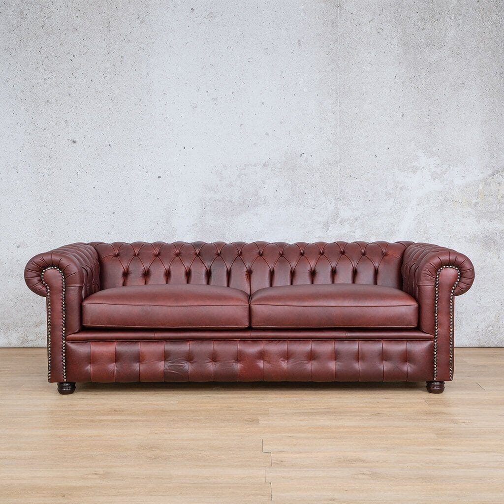 Chesterfield 3+2+1 Leather Sofa Suite Leather Sofa Leather Gallery Royal Ruby