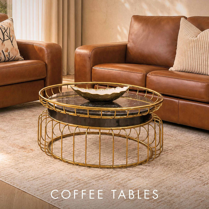 leather gallery coffee table collection