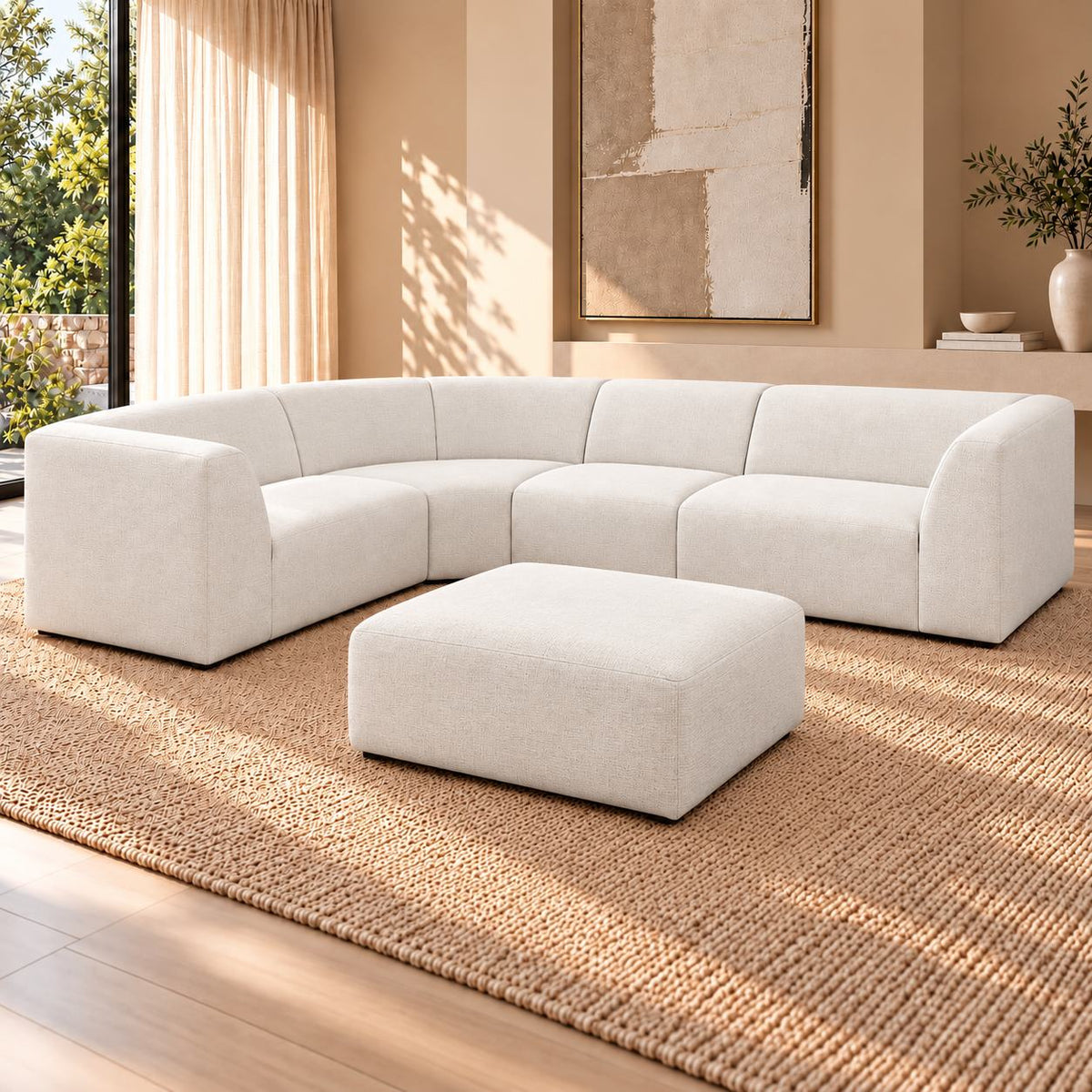 Cove Linen Cream Fabric Couch | Leather Gallery 