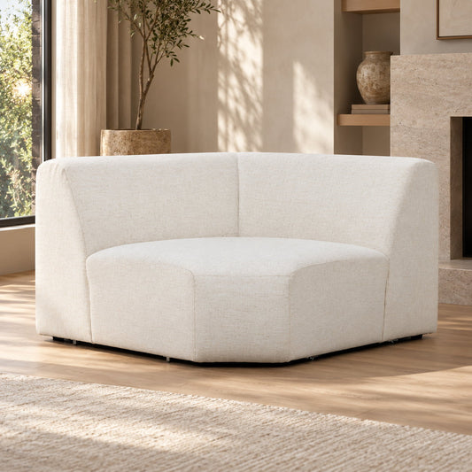 Cove linen Cream Corner Fabric Couch 
