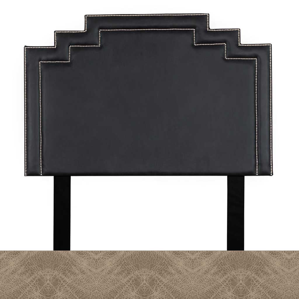 Bedlam Taupe Leather Sample | Queen Sized Crown Leather Headboard | Queen Bedroom Set Leather Gallery | Queen Headboard | Headboards | Modern Headboards | Headboards For Sale | Bed Headboard