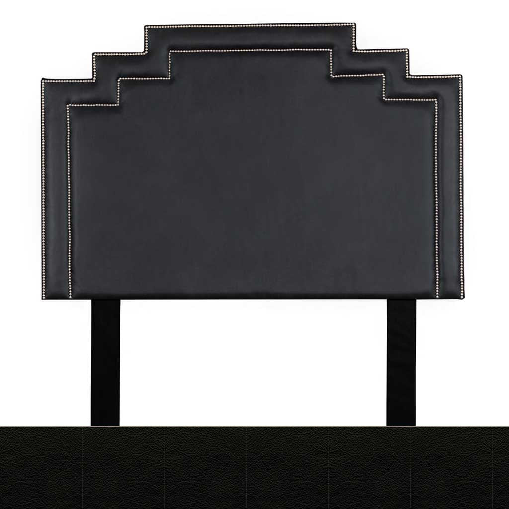 Czar Black Leather Sample | Queen Sized Crown Leather Headboard | Queen Bedroom Set Leather Gallery | Queen Headboard | Headboards | Modern Headboards | Headboards For Sale | Bed Headboard