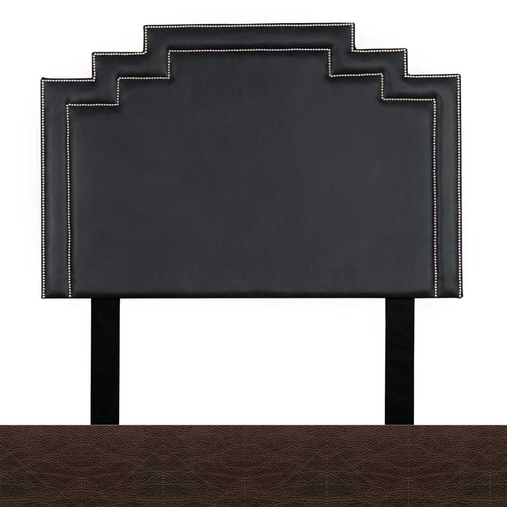 Czar Chocolate Leather Sample | Queen Sized Crown Leather Headboard | Queen Bedroom Set Leather Gallery | Queen Headboard | Headboards | Modern Headboards | Headboards For Sale | Bed Headboard