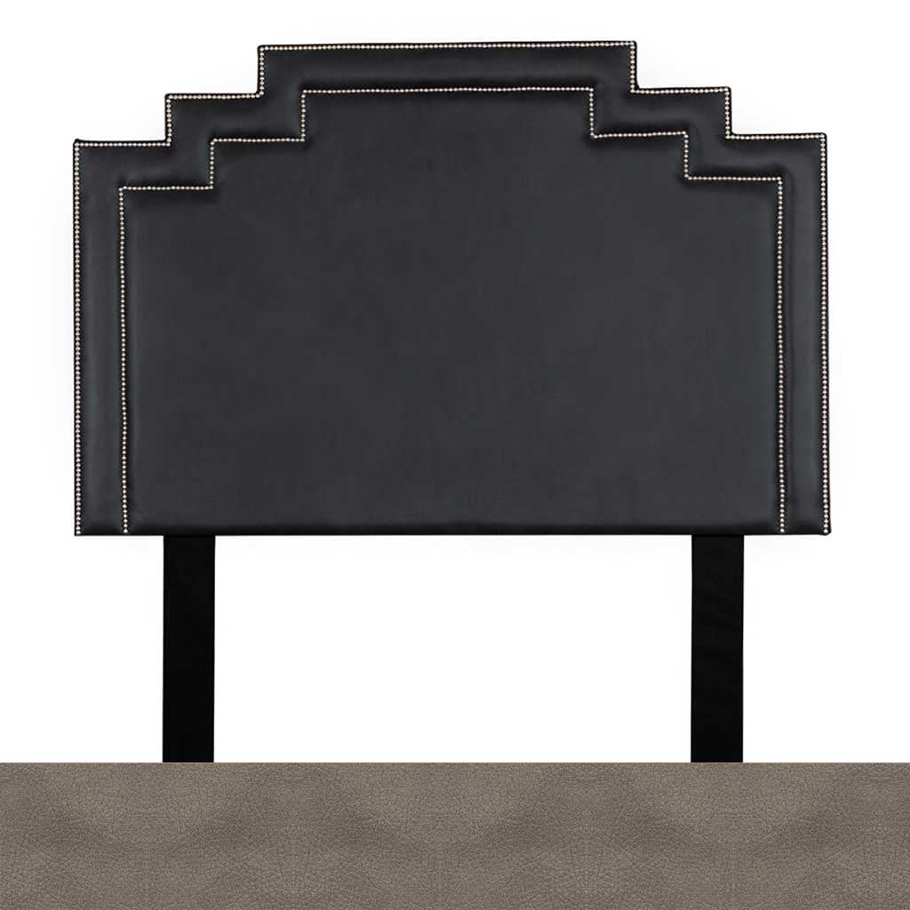 Flux Grey Leather Sample | Queen Sized Crown Leather Headboard | Queen Bedroom Set Leather Gallery | Queen Headboard | Headboards | Modern Headboards | Headboards For Sale | Bed Headboard