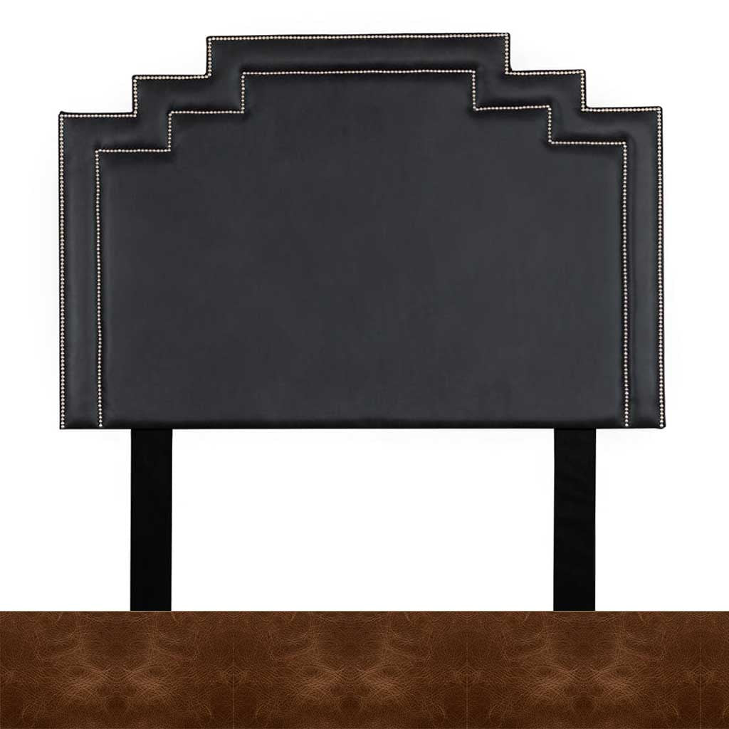 Royal Cognac Leather Sample | Queen Sized Crown Leather Headboard | Queen Bedroom Set Leather Gallery | Queen Headboard | Headboards | Modern Headboards | Headboards For Sale | Bed Headboard