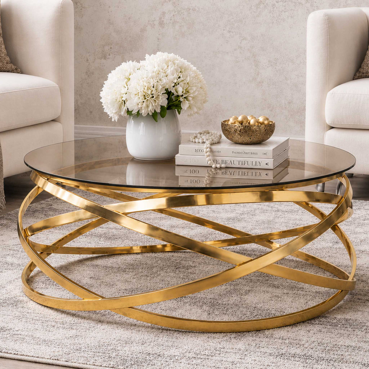 Crystal Coffee Table in Gold - CRYSTAL - Coffee Table
