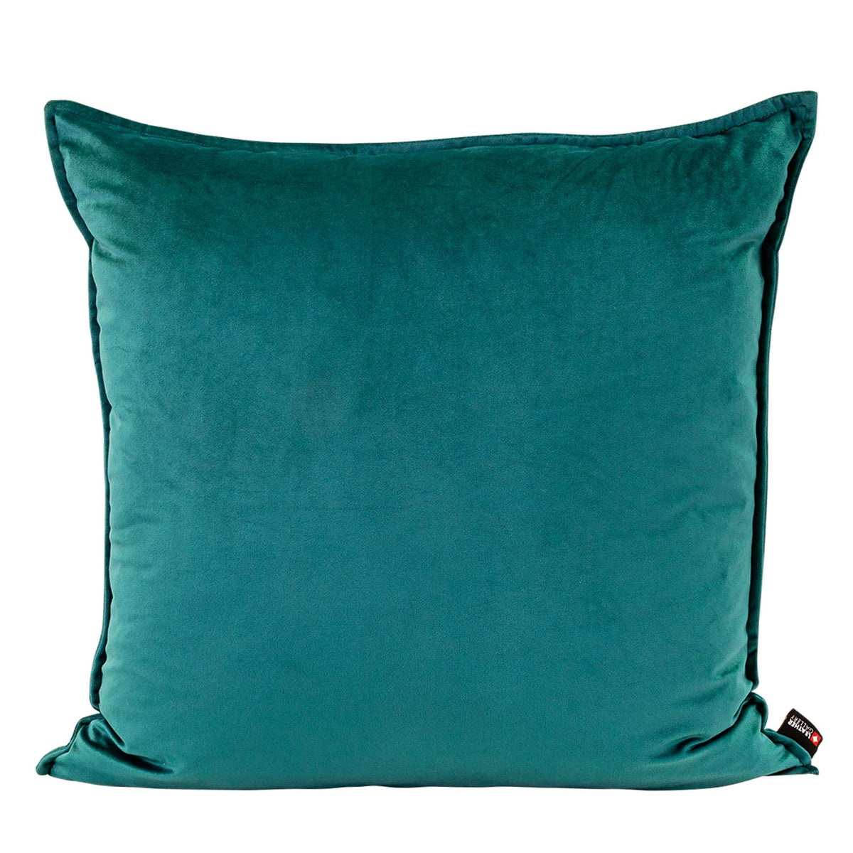 A plush, solid Fluxx Teal couch cushion in premium velvet, providing a bold pop of color for modern chair cushions. | Leather Gallery Scatter Cushions