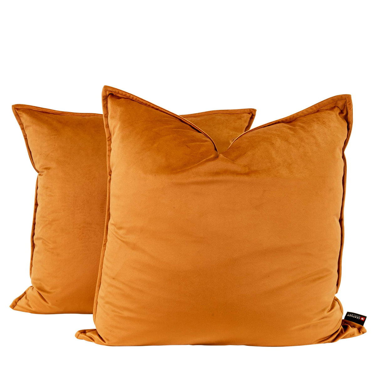 Fluxx Tobago Cushion set in burnt orange velvet; plush sofa cushions and couch cushions for your space. | Leather Gallery Home Decor - Cushions 