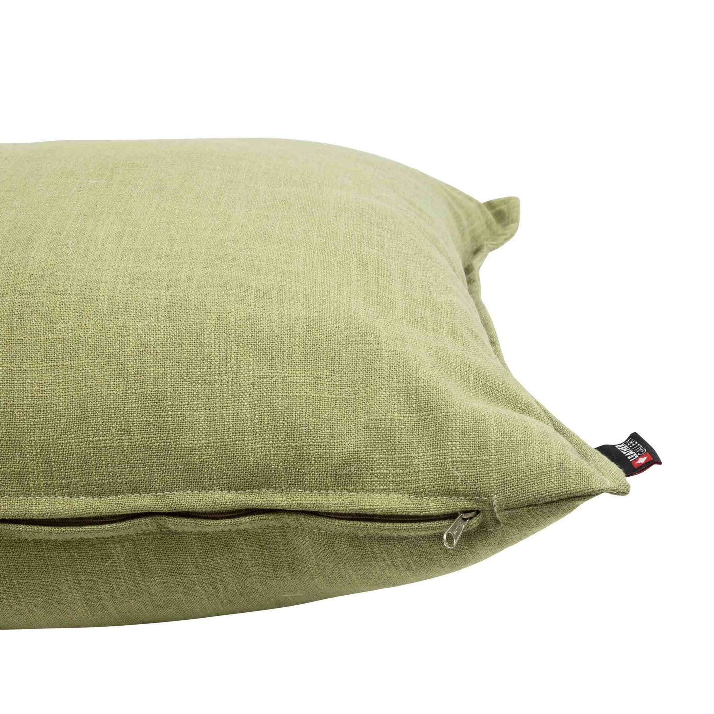 New Point Apple Cushion side profile; a high-quality chair cushion featuring a durable matching zipper. | Leather Gallery Cushions