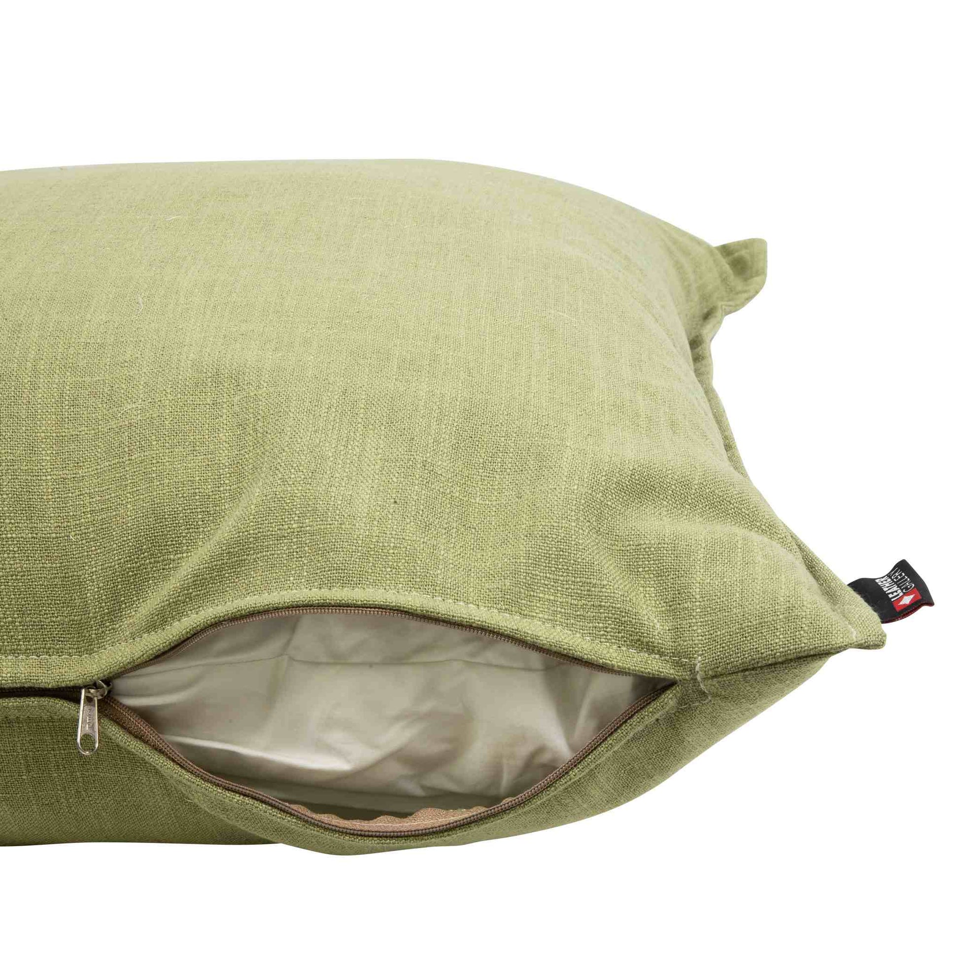 New Point Apple Cushion side profile; a high-quality chair cushion featuring a durable hidden zipper. | Leather Gallery Cushions