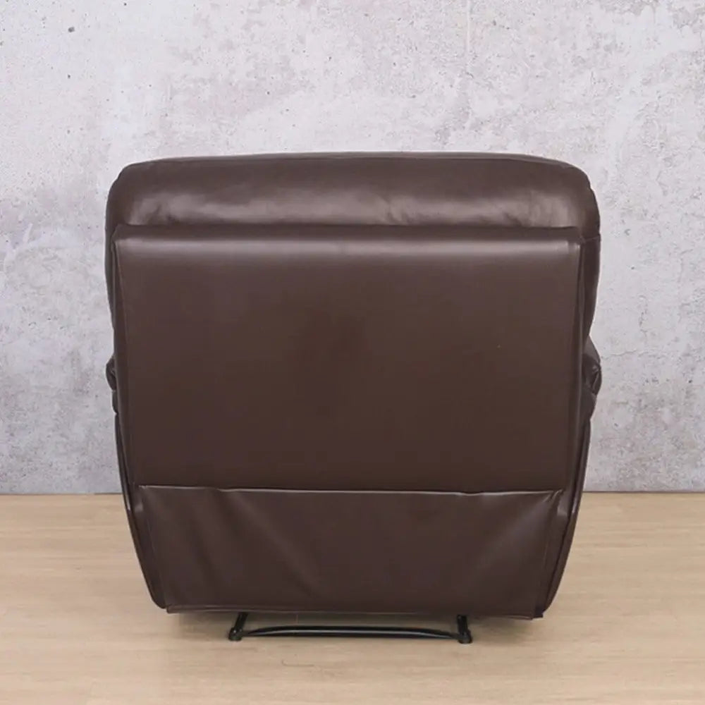 Delta 1 Seater Leather Recliner Chair - Leather Recliner Luxe Walnut