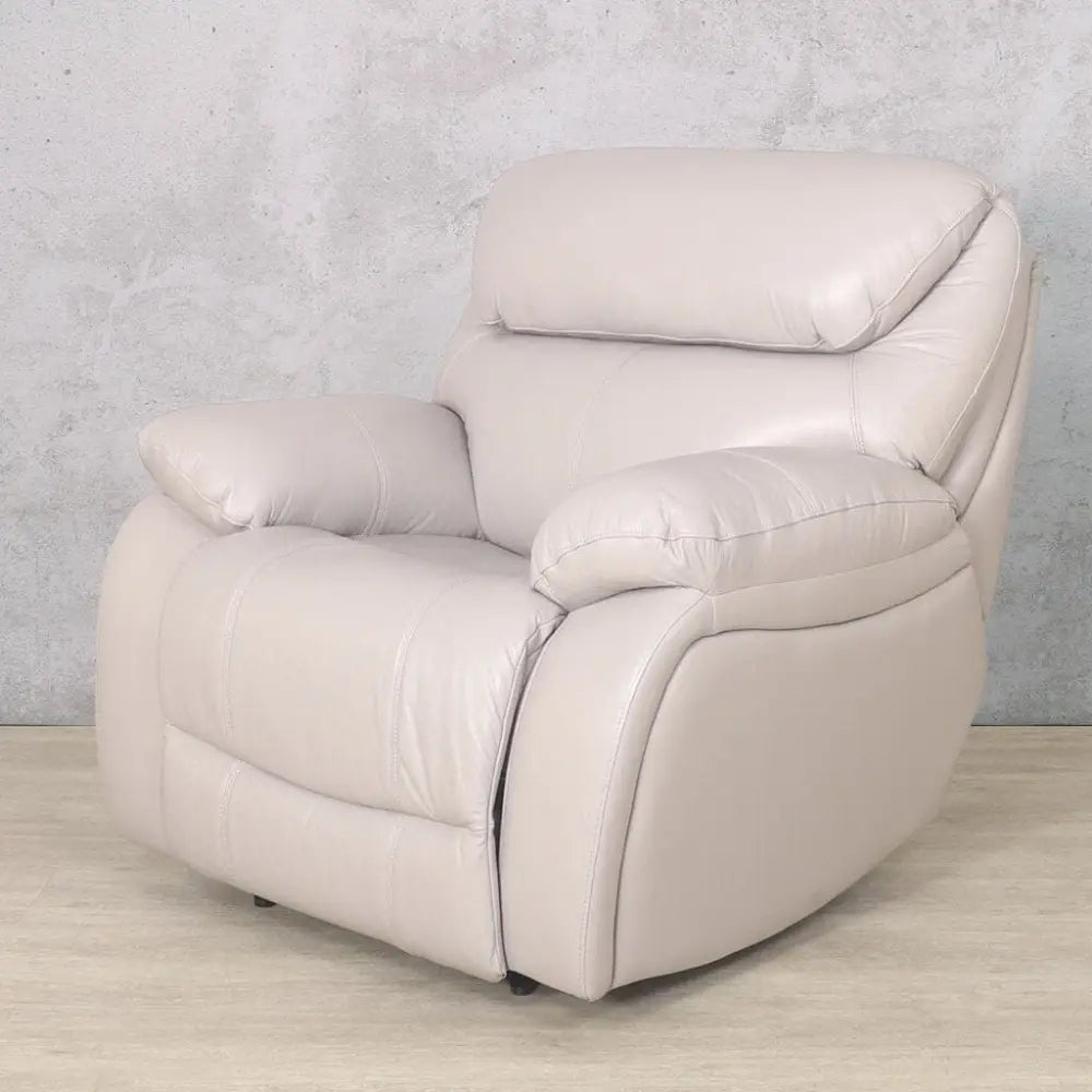 Delta 1 Seater Leather Recliner Chair - Leather Recliner Luxe Grey