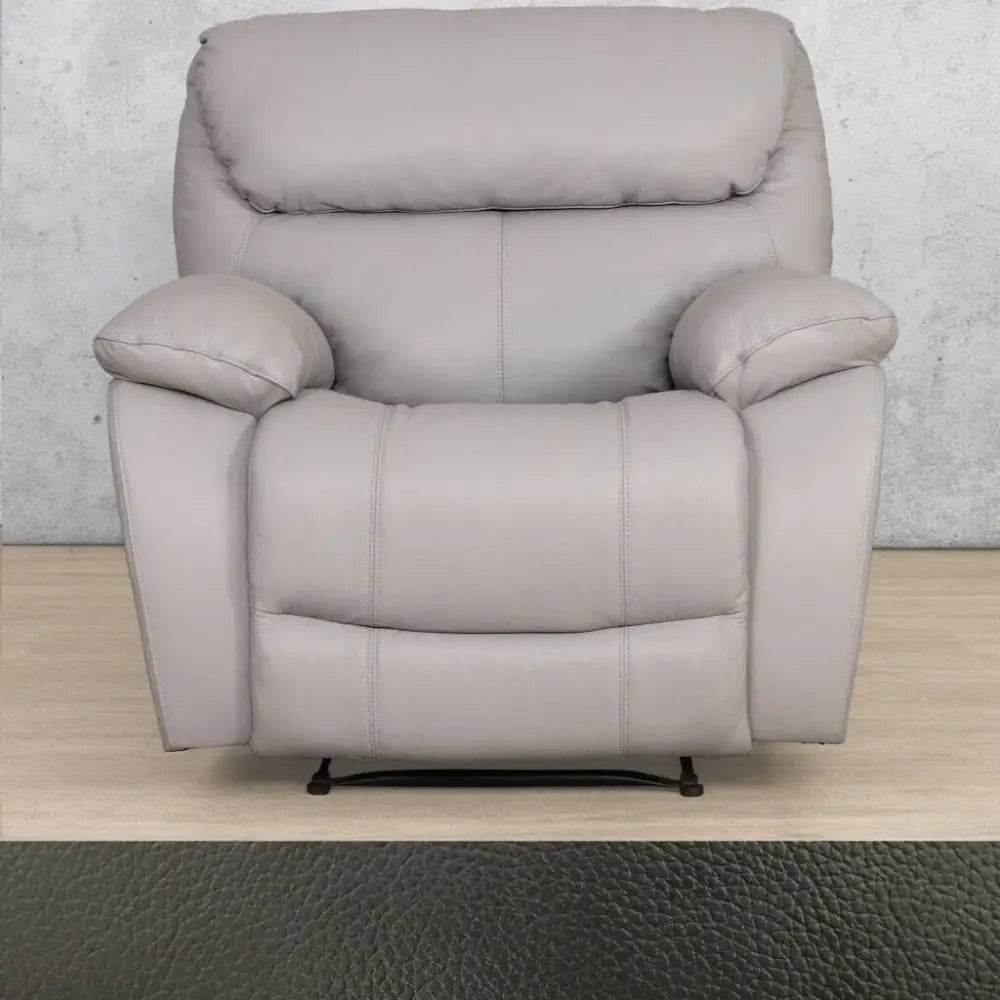 Delta 1 Seater Leather Recliner Chair - Luxe Black - Leather Recliner