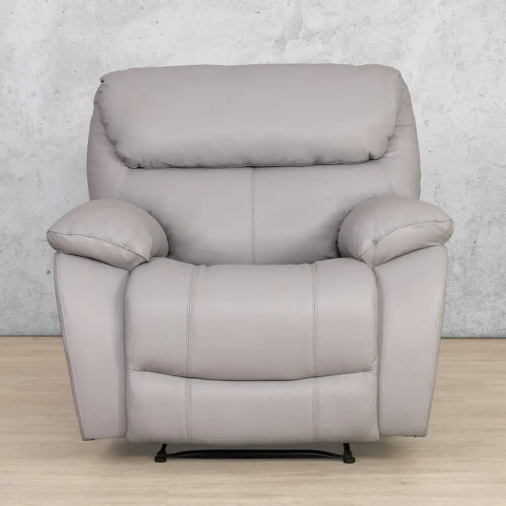 Delta 1 Seater Leather Recliner Chair - Manatee Grey - Leather Recliner