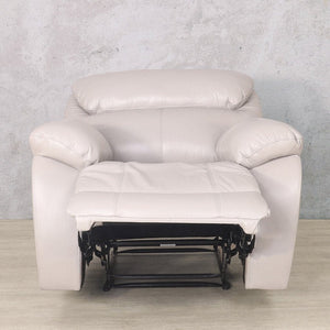 Delta 1 Seater Leather Recliner Chair by Leather Galley in Manatee Grey. 