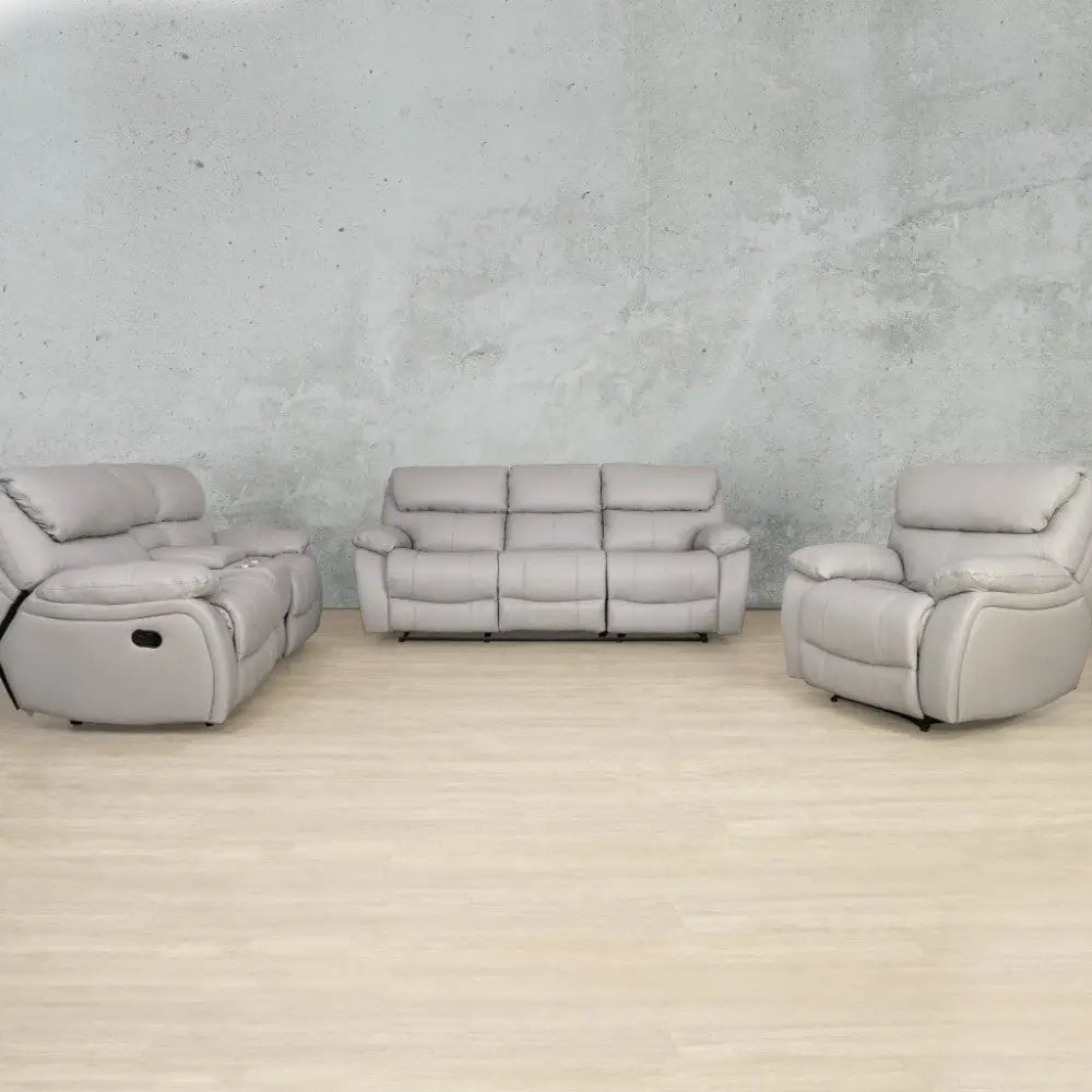 Delta 3 + 2 + 1 Leather Recliner Home Theatre Suite - Leather Recliner manatee grey