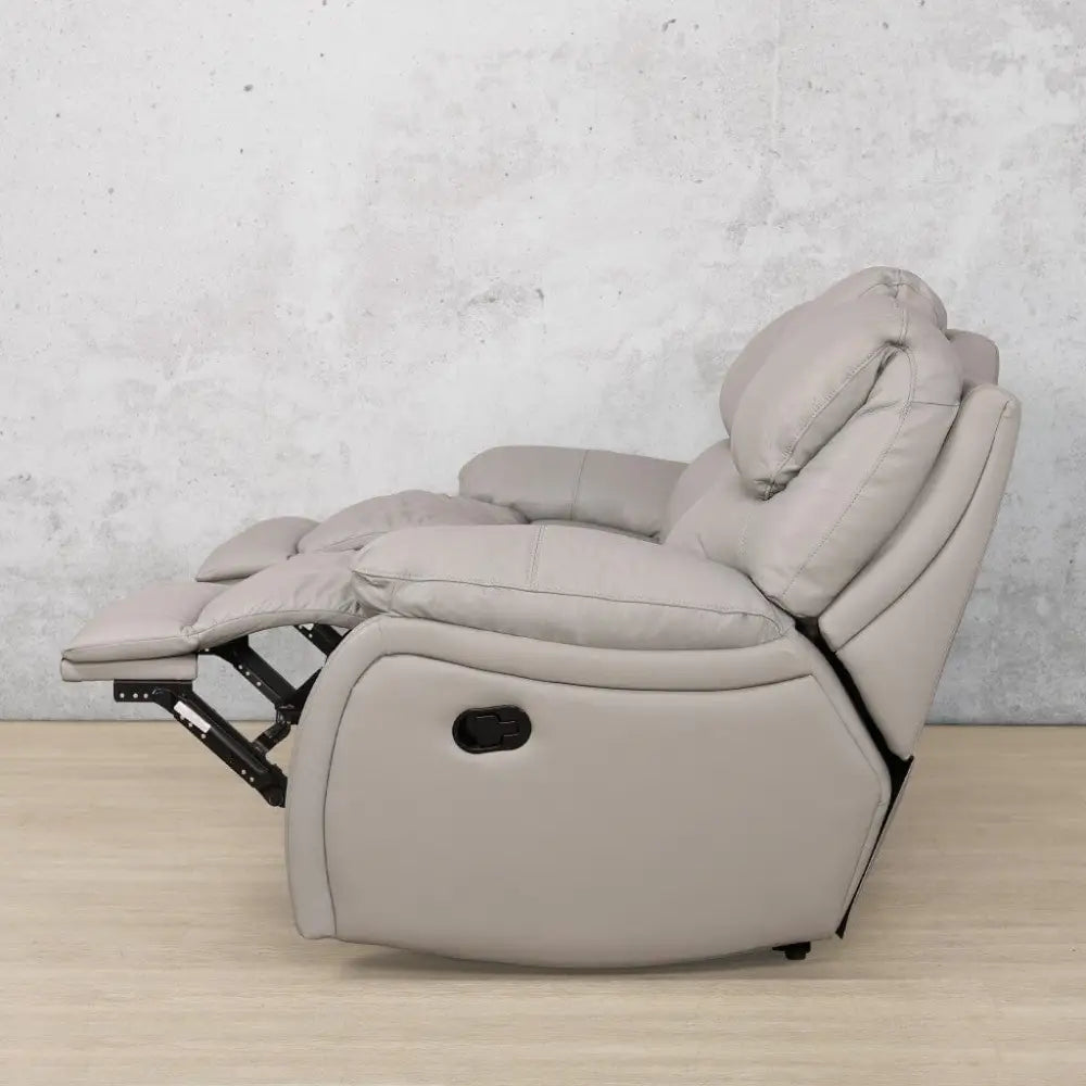 Delta 3 Seater Leather Recliner - Leather Recliner Manatee Grey