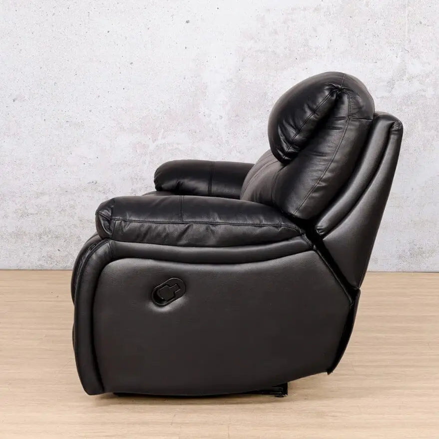 Delta 3 Seater Leather Recliner - Leather Recliner luxe black