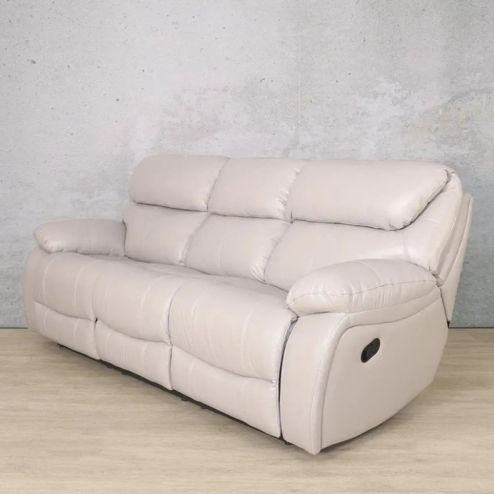 Delta 3 Seater Leather Recliner - Leather Recliner Manatee-Grey