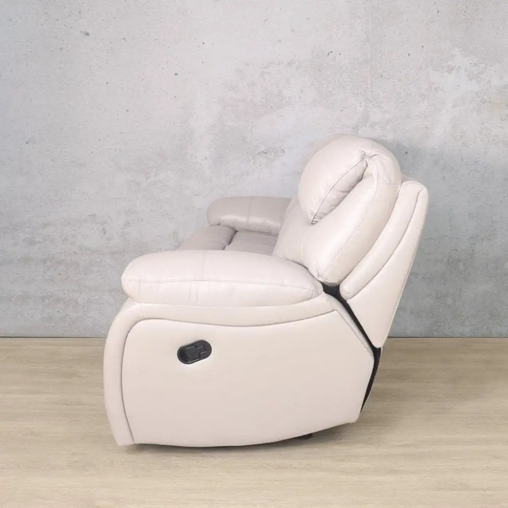 Delta 3 Seater Leather Recliner - Leather Recliner luxe grey