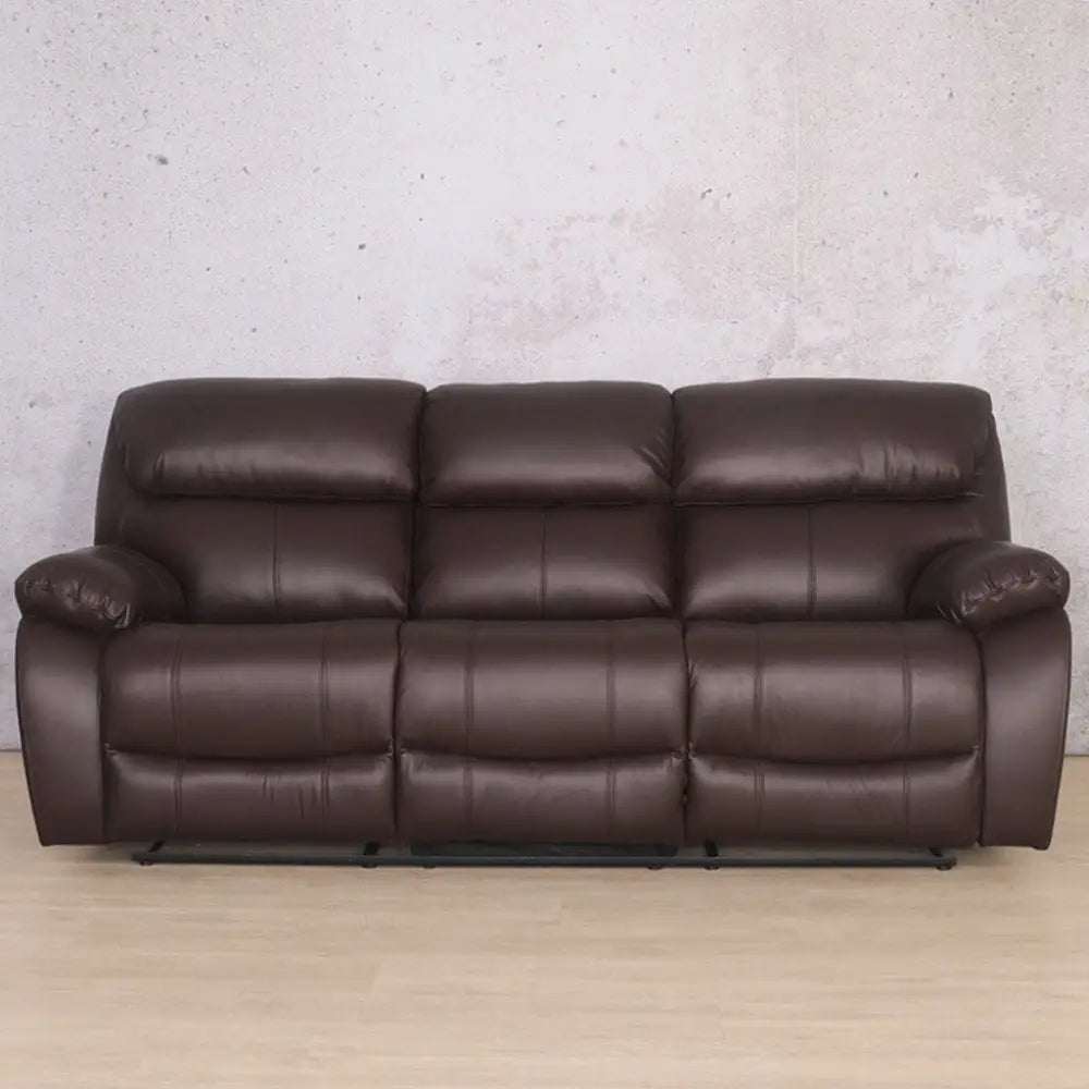 Delta 3 Seater Leather Recliner - Luxe Walnut - Leather Recliner