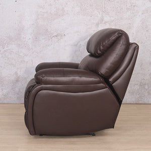 The Delta 1 seater recliner chair is made with premium quality leather in luxe walnut. 