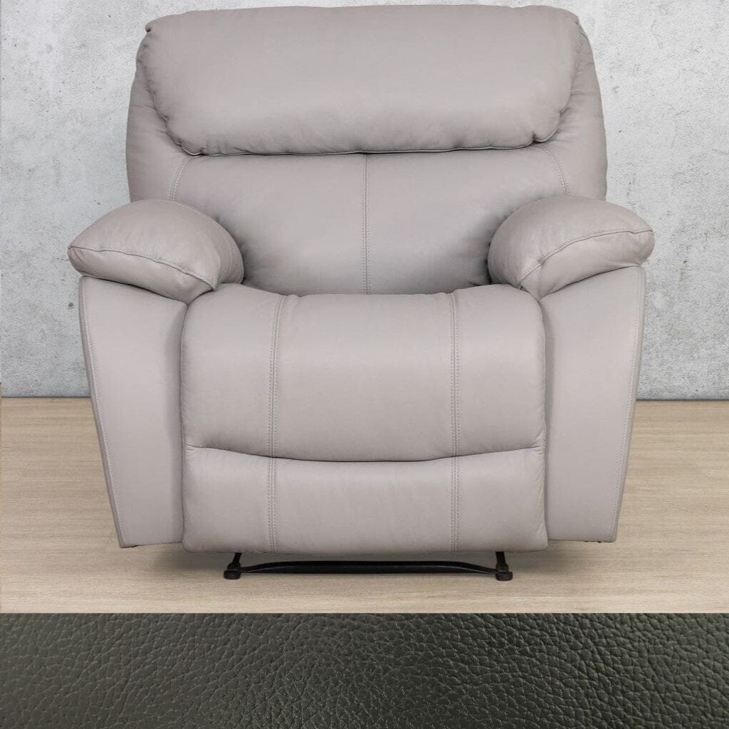 The Delta single-seater leather recliner chair in black. 