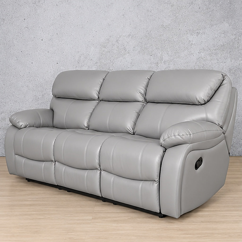 Delta 3 Seater Leather Recliner - Leather Recliner Manatee-Grey
