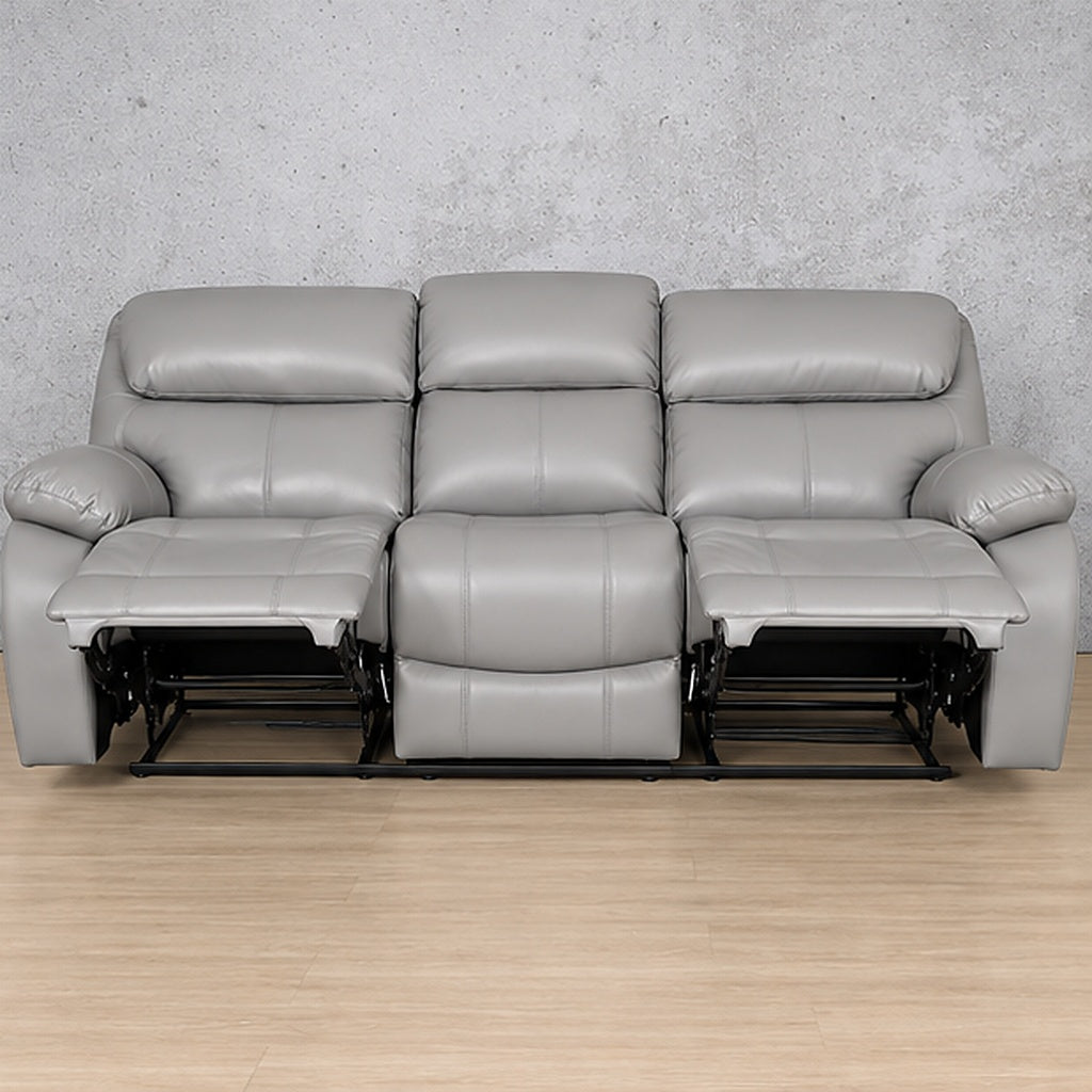 Delta 3 Seater Leather Recliner - Leather Recliner luxe grey