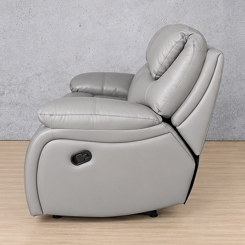 Delta 3 Seater Leather Recliner - Leather Recliner luxe grey