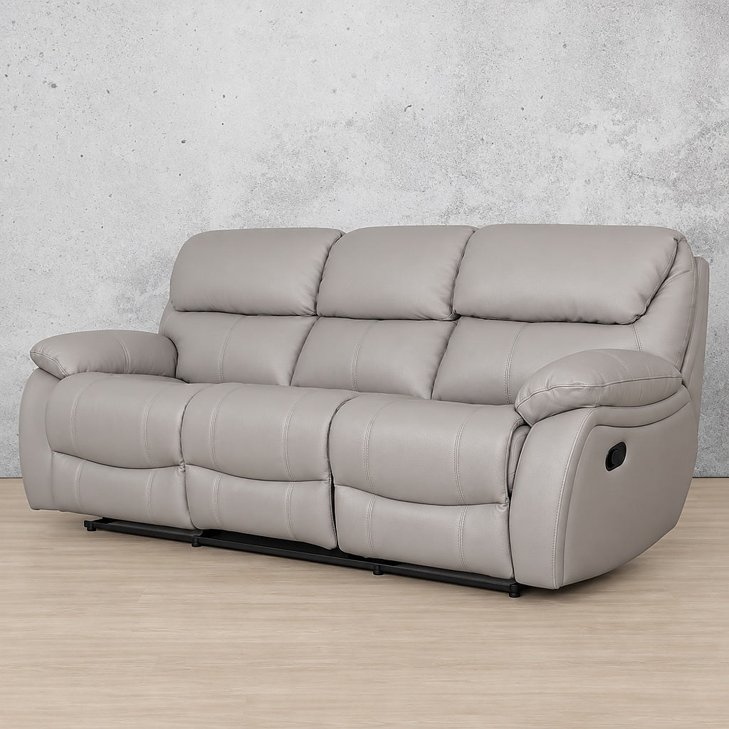 Delta 3 Seater Leather Recliner - Leather Recliner Manatee Grey