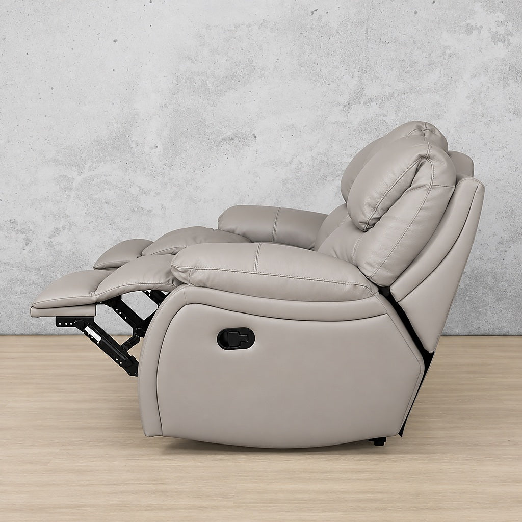 Delta 3 Seater Leather Recliner - Leather Recliner Manatee Grey