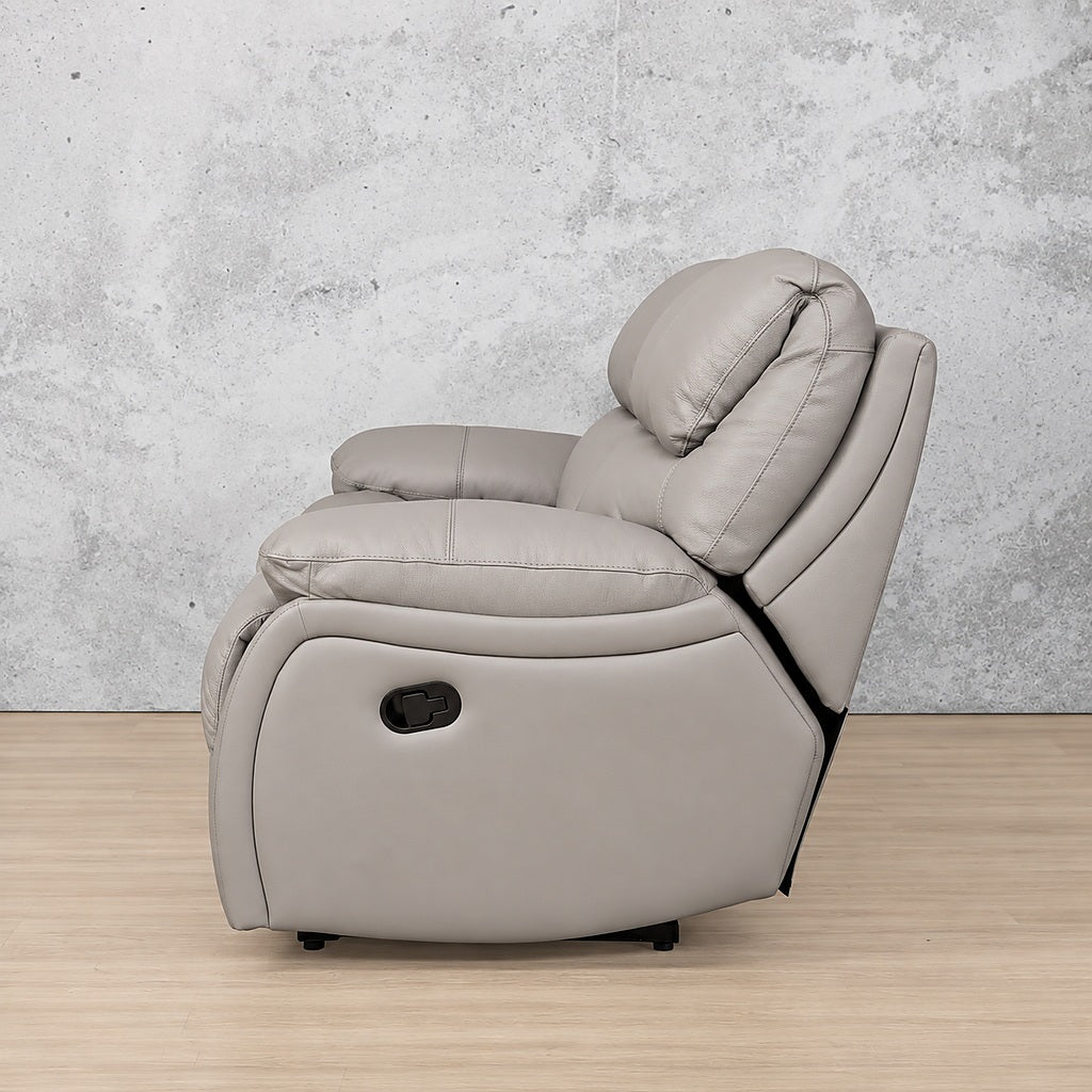 Delta 3 Seater Leather Recliner - Leather Recliner manatee grey