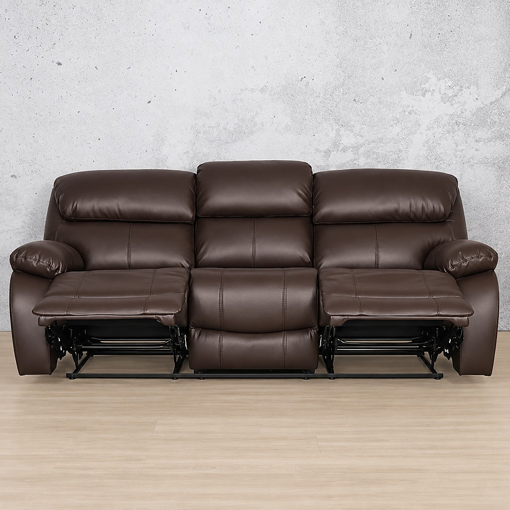 Delta 3 Seater Leather Recliner - Leather Recliner luxe walnut
