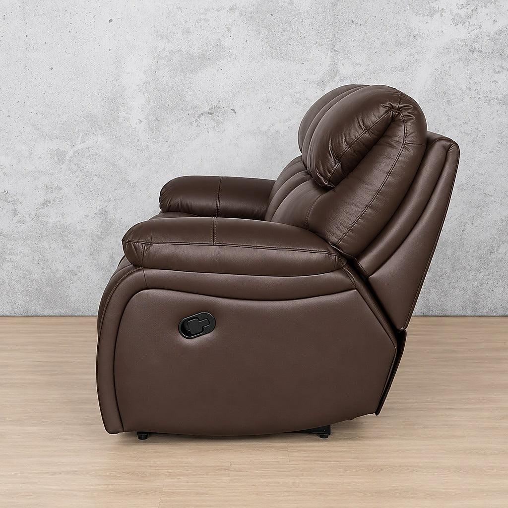 Delta 3 Seater Leather Recliner - Leather Recliner luxe walnut