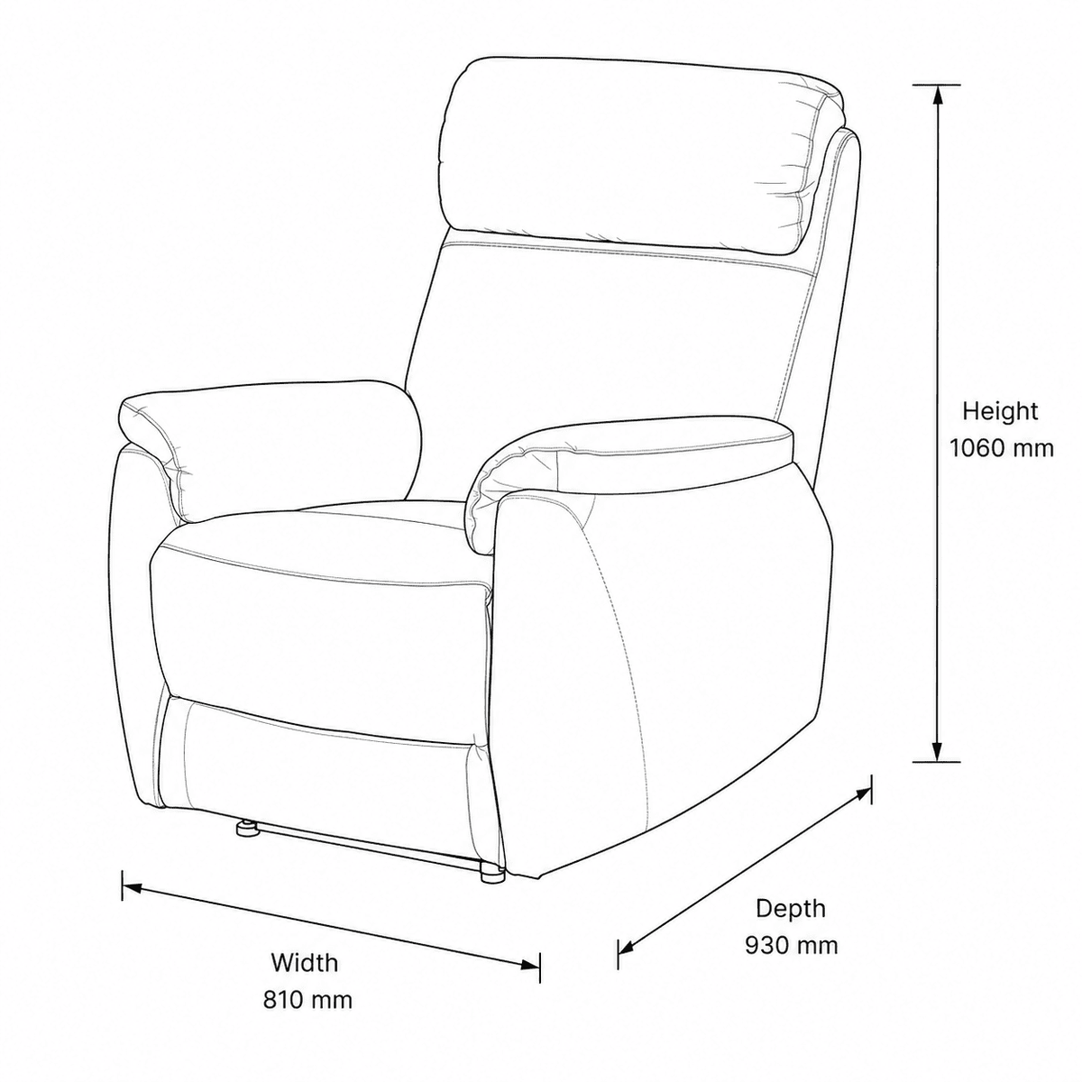 Denver 1 Seater Leather Recliner Chair