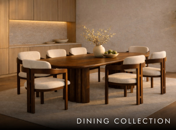Leather Gallery Gaia Dining Table paired with Marlon fabric dining chairs. | dining chairs, dining table and chairs, 6 seater dining table