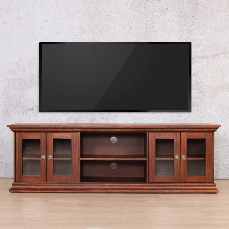 Dutch Saligna Walnut 1900 4 Door TV Unit - Walnut - Plasma Unit
