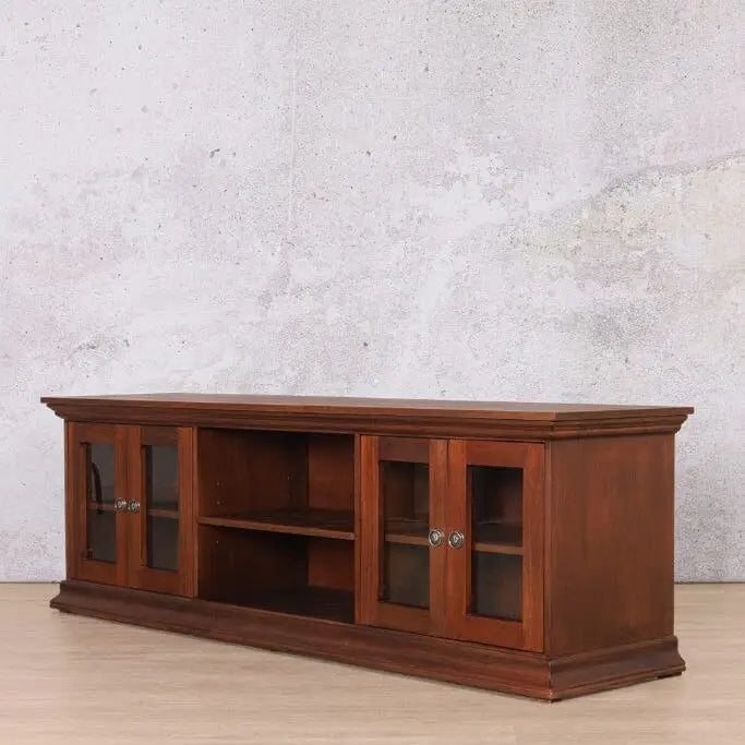 Dutch Saligna Walnut 1900 4 Door TV Unit - Walnut - Plasma Unit