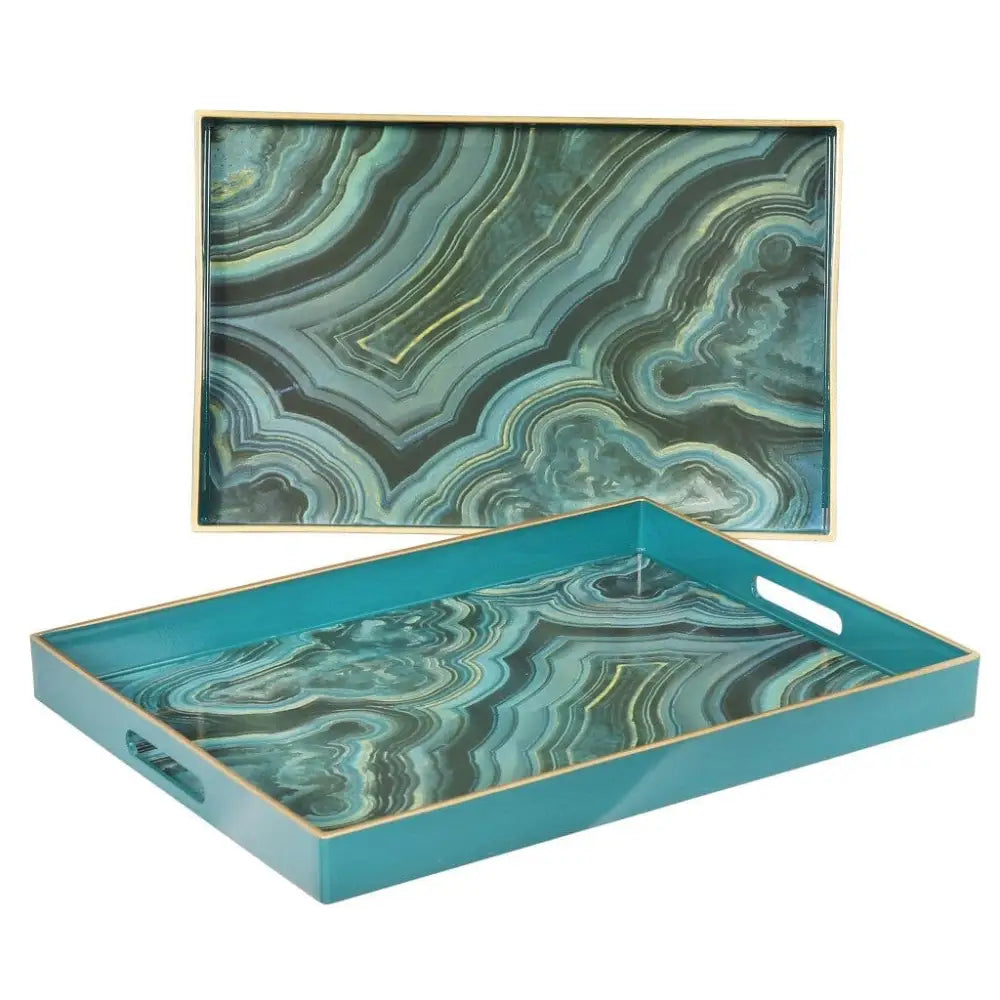 Effra Trays Blue Marbled Look - Medium - Trays