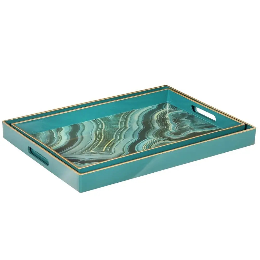 Effra Trays Blue Marbled Look - Medium - Trays